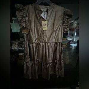 Entro Metallic Gold Dress. NWT